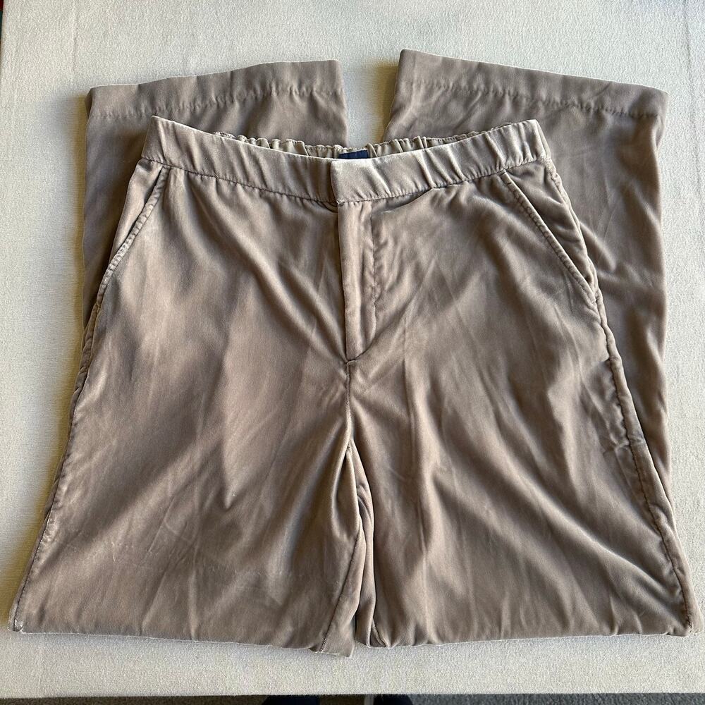 GAP Tan Velour Wide-Leg Pants